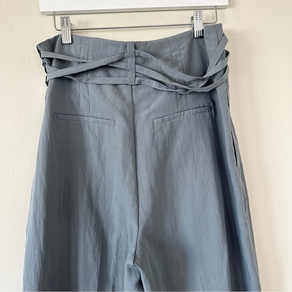Vince Tie Waist Straight leg Trousers In Aqua Stone - Picture 9 of 16